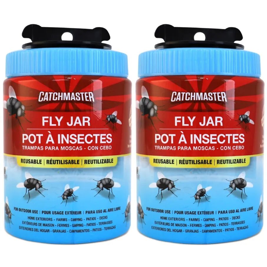 Reusable Fly Jar Traps With Food-Based Lure