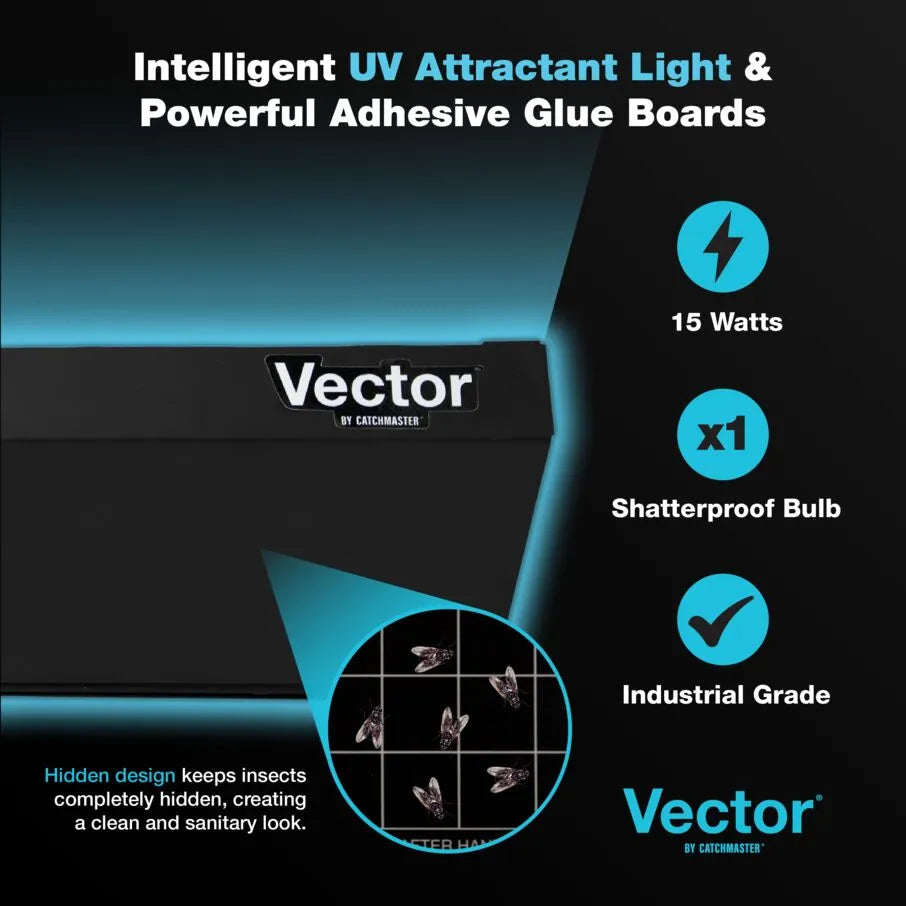 Pièges à mouches à lumière UV Vector, noir