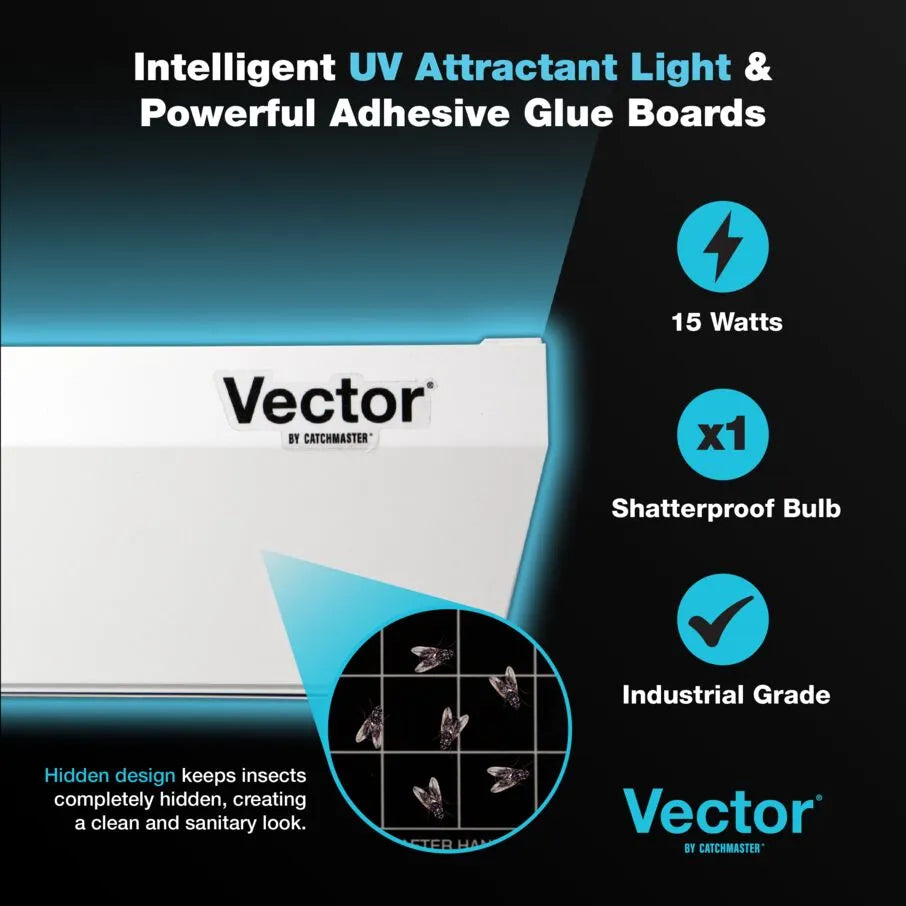 Pièges à mouches à lumière UV Vector Optima, blanc