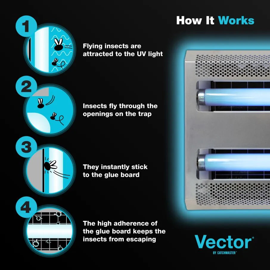 Trampa para moscas con luz ultravioleta Vector 30